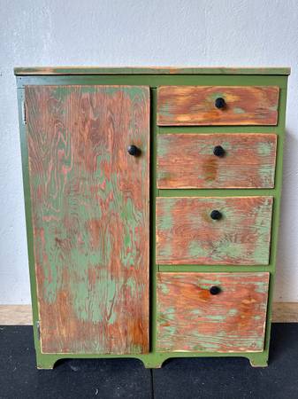 Vintage Wooden Rustic Storage Cabinet with Drawers #0335