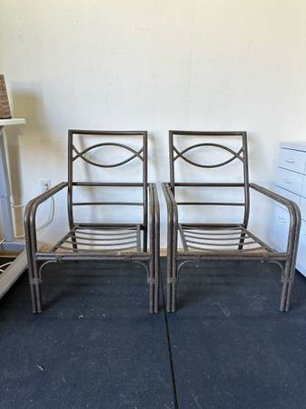 Pair of Vintage Metal Outdoor Patio Chairs #0299