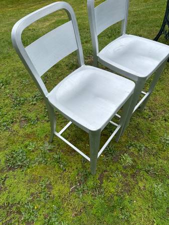 Danish Aluminum Bar/Counter Stools with Back