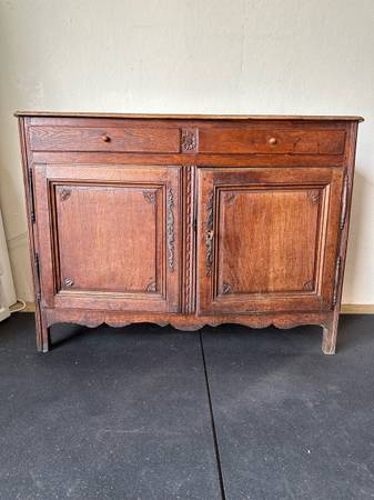 Antique French Carved Oak Sideboard Buffet #0361