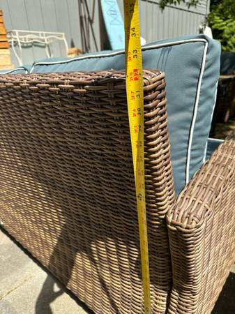 Crosley Furniture Bradenton 4PC Wicker Rattan Outdoor Set Navy #0413