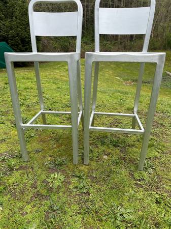 Danish Aluminum Bar/Counter Stools with Back