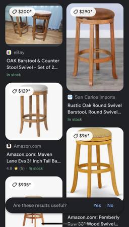 Oak Solid Wood Barstool Counter Stool Swivel #0216