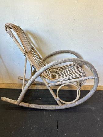 Vintage Italian Bamboo Rocking Chair #0548