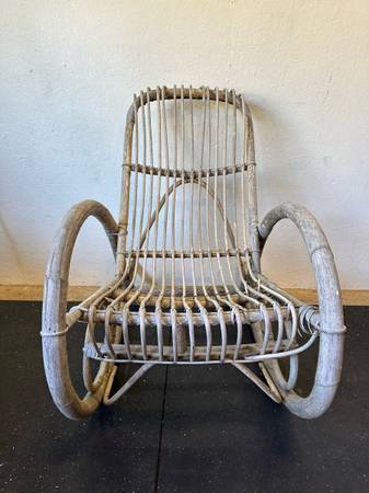 Vintage Italian Bamboo Rocking Chair #0548