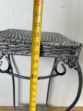 Vintage Whicker Plant Stand Metal Structure