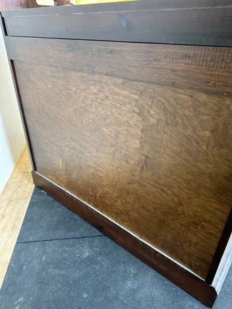 Antique Oak Vintage Solid Wood Filing Cabinet with Drawer Storage #0244