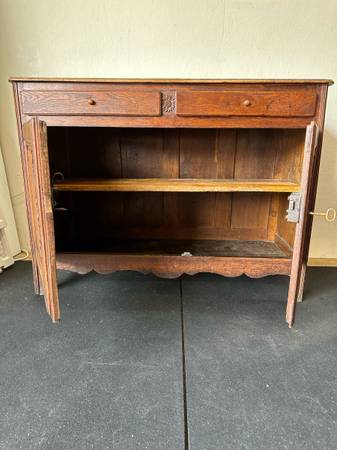 Antique French Carved Oak Sideboard Buffet #0361