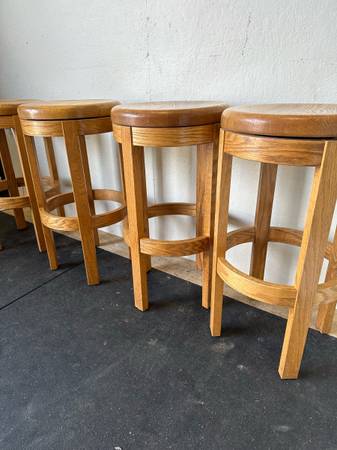 Oak Solid Wood Barstool Counter Stool Swivel #0216