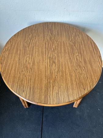 Vintage Rattan Bent Wood Dining Table #0215