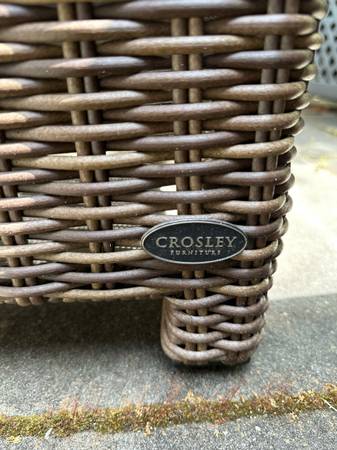 Crosley Furniture Bradenton 4PC Wicker Rattan Outdoor Set Navy #0413