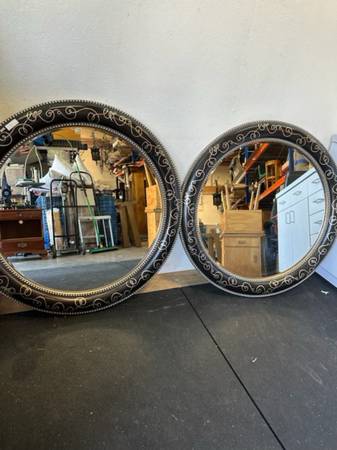 Decorative Round Wall Hanger Mirrors Set of 2 #0303