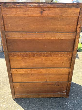 Antique Country Oak Tallboy 5-Drawer Dresser