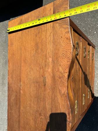 Antique Country Oak Tallboy 5-Drawer Dresser