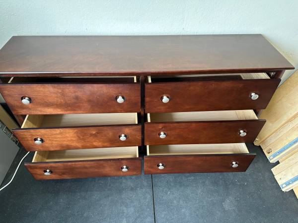 Solid Wood Cherry 6 Drawer Dresser with Dove Tailed Drawers #0243