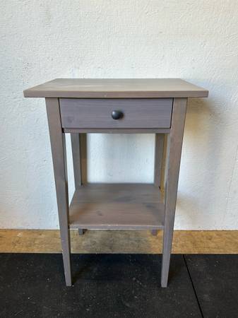 Ikea Hemnes Grey Wood Side Table Night Stand #0447