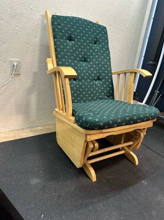 Solid Wooden Glider Rocking Chair with Matching Ottoman #0418