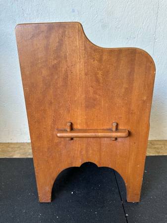 Vintage Wooden Chairside Magazine Storage #0507