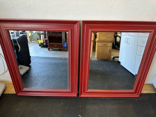 Wooden Picture Frame Hanging Mirrors Set of 2 #0300