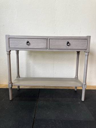 French Gray Rustic Entry Console Table #0270