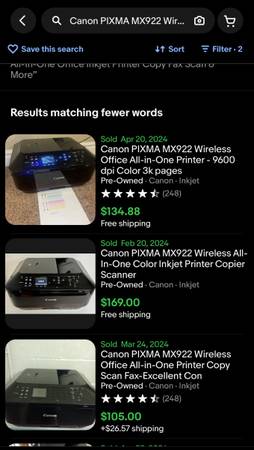 Canon PIXMA MX922 Wireless All-In-One Office Inkjet Printer Copy Fax Scan &amp; More