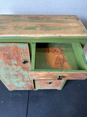 Vintage Wooden Rustic Storage Cabinet with Drawers #0335