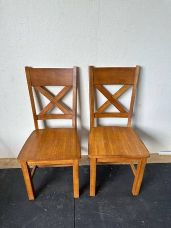 Solid Wood Dining Chair Pair #0488