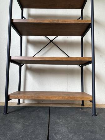 Rustic Industrial 5-Tier Wood and Metal Style Shelf Book Display Case KH#6