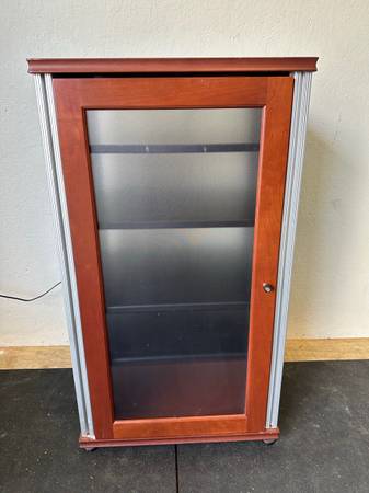 Synergy Designs A/V Cabinet Dark Cherry Aluminum Rails #0229