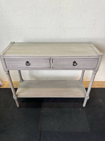 French Gray Rustic Entry Console Table #0270