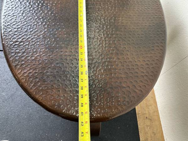 Bernhardt Clark Furniture Company Hammered Copper Oval Cocktail Table #0348