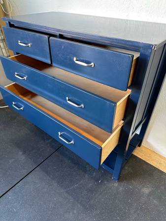 Pottery Barn Kids Camp Dresser Navy Dove Tail Drawers #0223