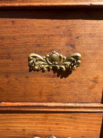 Antique Country Oak Tallboy 5-Drawer Dresser