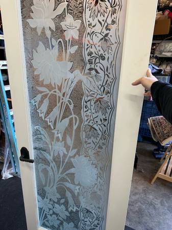 60”x80” Double French Doors Frosted Decorative Glass #0281