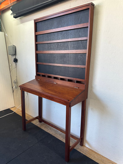 Antique Slant Top Solid Oak Wall Desk #0585