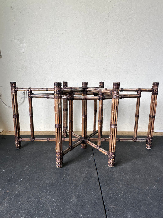 Bundled Bamboo Hexagonal Dining Table Base #0465