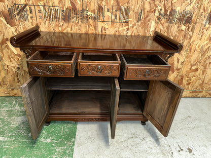 Antique Alter Cabinet/ Buffet With Dragon Accents #0826