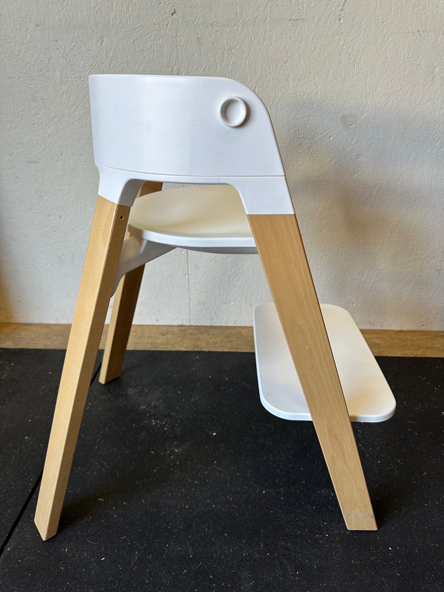 Stokke Steps Chair Natural Wood White Accents #0387