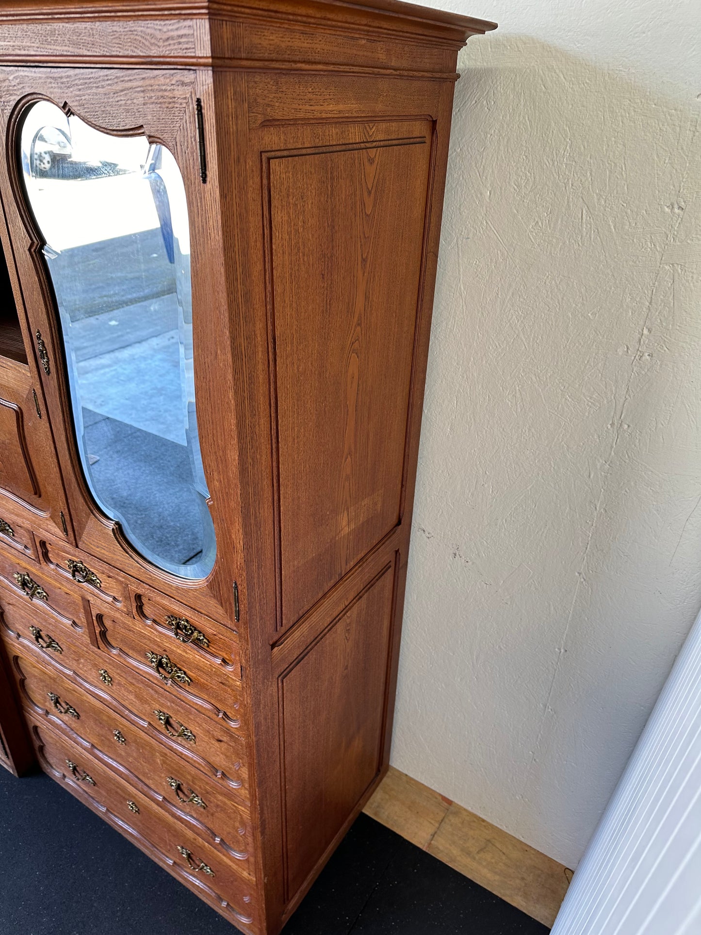 Victorian Carved Oak Lingerie Chest With Armoire Antique Wardrobe