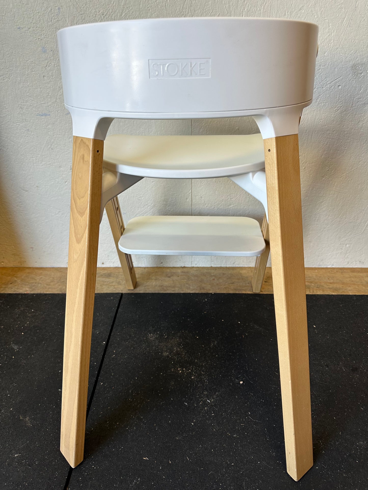 Stokke Steps Chair Natural Wood White Accents #0387