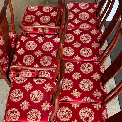 Vintage Solid Rosewood Ming Styled Oriental Dining Chair Set of 8