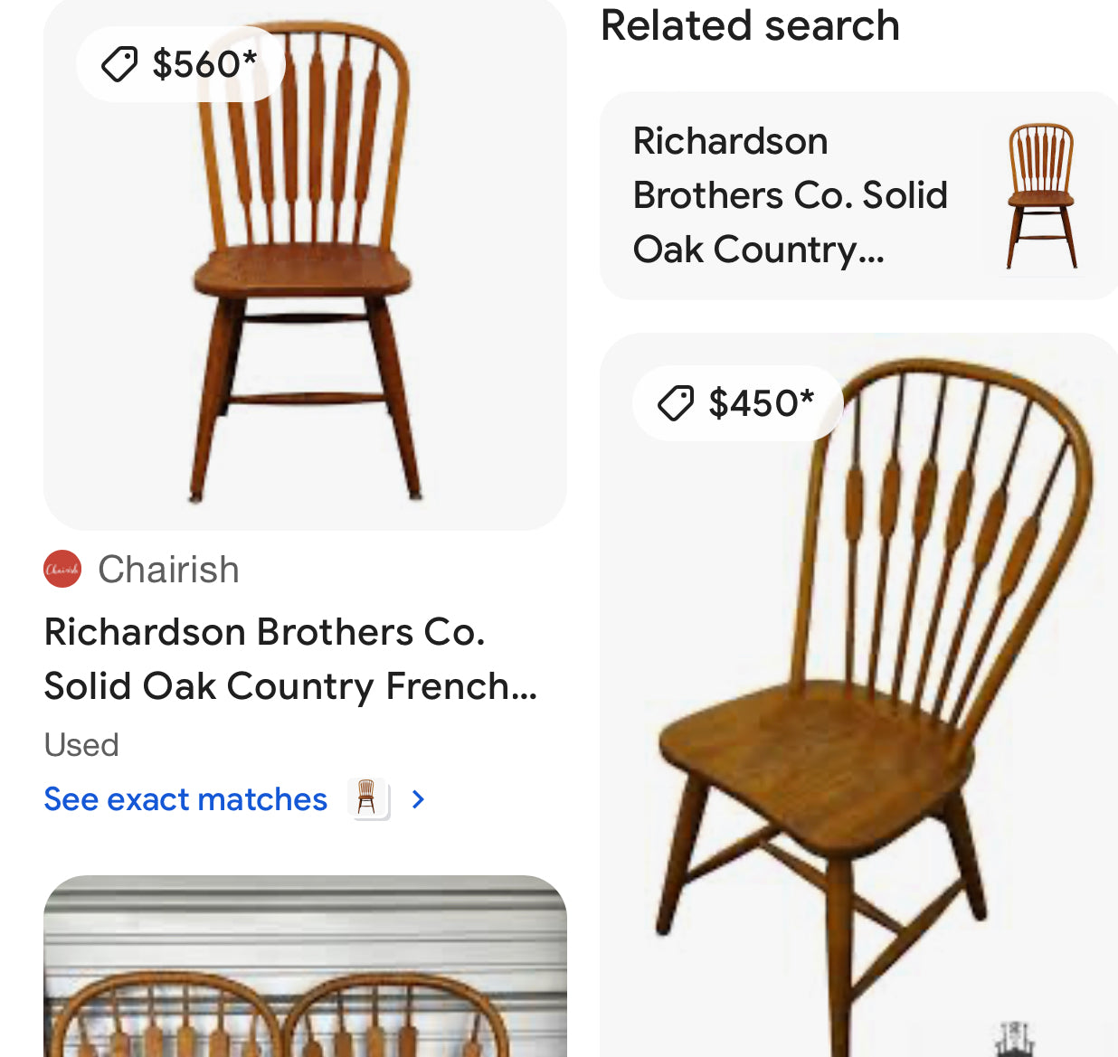 Richard Bros Solid Oak Country French Chair #0671