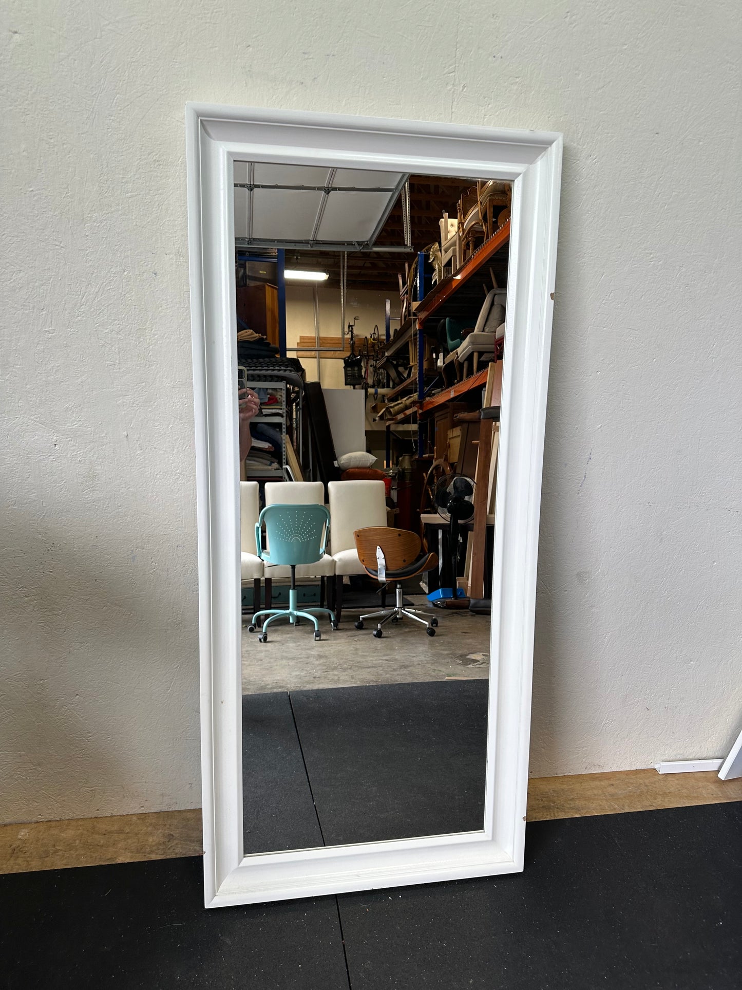 White Picture Framed Wall Mirror Ikea Hemnes #0520