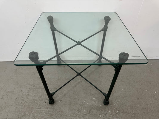Glass Top iron Base Accent table #1167