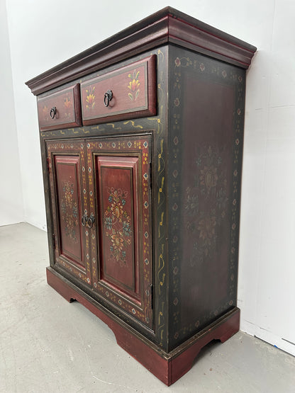 Tibetan Style Hand Painted Wooden Cabinet #1078