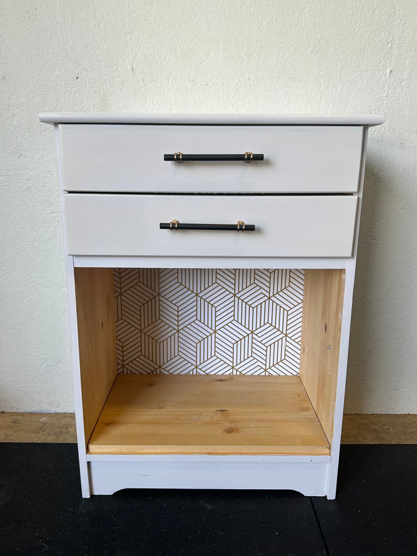 Solid Wood Mid Century Bedside Table #0433