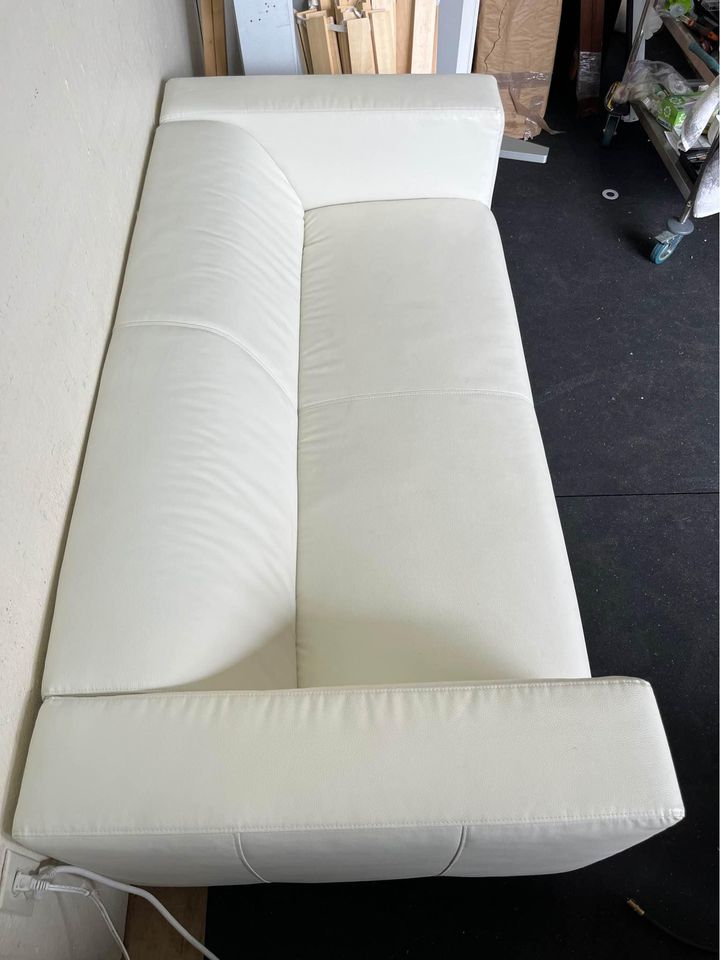 Klippan White Leather Loveseat Modern #0630