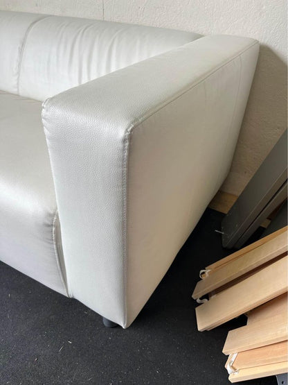 Klippan White Leather Loveseat Modern #0630