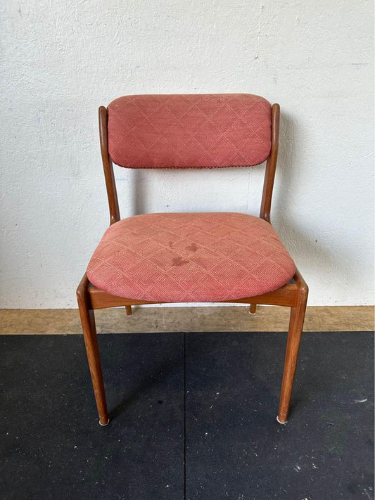 Mid Century Teak Upholstered Dining Chair Accent Chair #0657