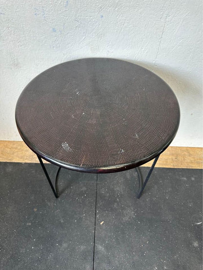 Round Metal Base Side Table #0663